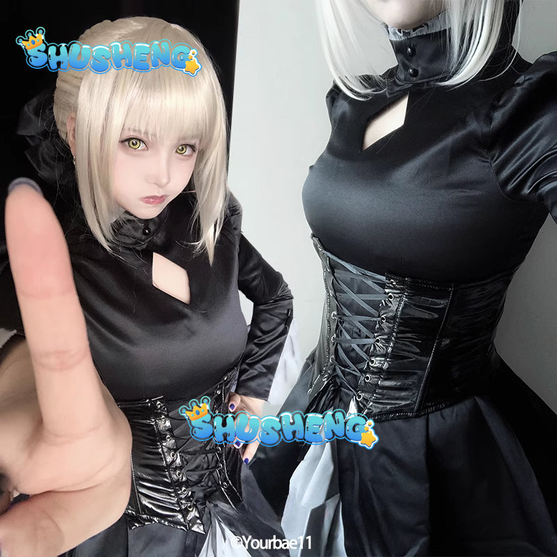 Fate/hollow Ataraxia Artoria Pendragon Black Saber Alter King Arthur Stage 3 Ver. Cosplay