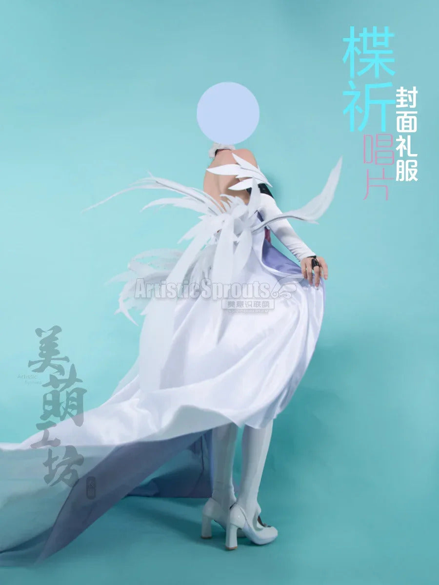 Anime Guilty Crown Inori Yuzuriha Cosplay Costume Women's new elegant Halloween party dress wig accessories props uniform set