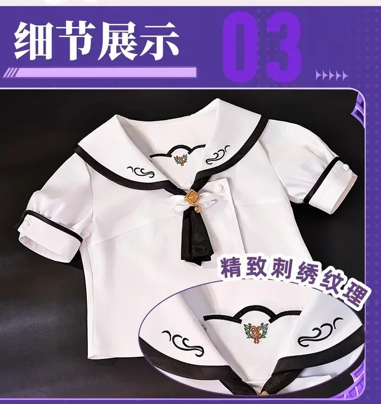 Summer Pockets Naruse Shiroha Sorakado Ao Cosplay Costume Halloween Sweet JK Dress Hair Accessories Socks Top Uniform Woman Set