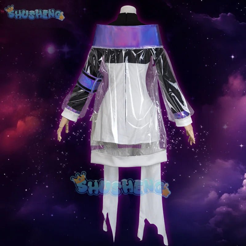 Shusheng-R Arknights Eblana Dublinn Cosplay Costume Necrass Uniform Jacket Headwear Earrings Halloween Party for Women Girls Props