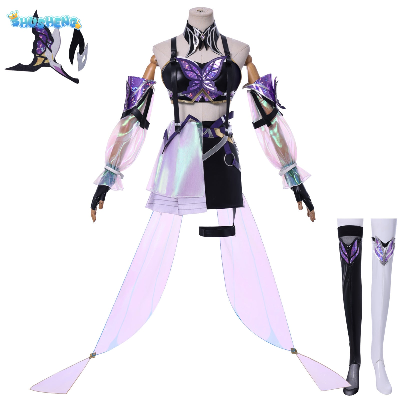 New Honor Of Kings A Ke Cosplay Costume Tops Skirt Sleeves Set For Game Party Custom Made