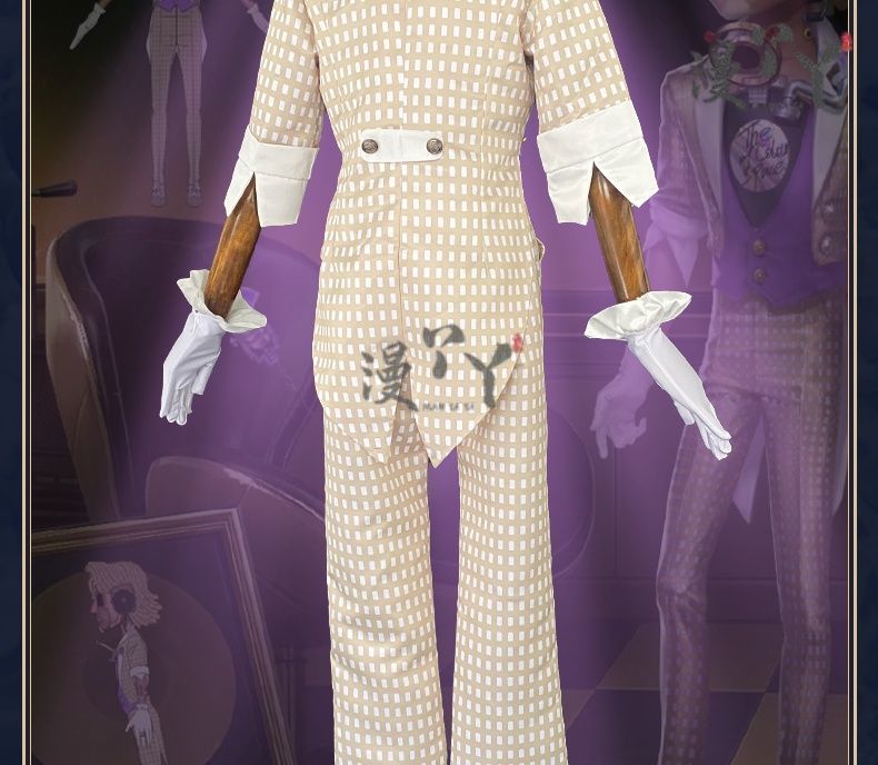 Jose Baden Cosplay Game Identity V Costume Pirate Radio First Costume Grid Uniform Suit Halloween Party Outfit for Man