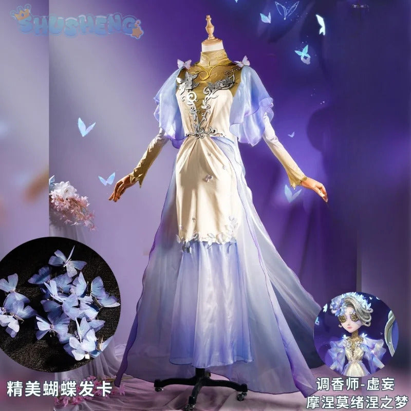 Vera Nair Perfumer Cosplay Game Identity Ⅴ Costume Gorgeous elegant dress prop and accessory set Halloween party Woman uniform