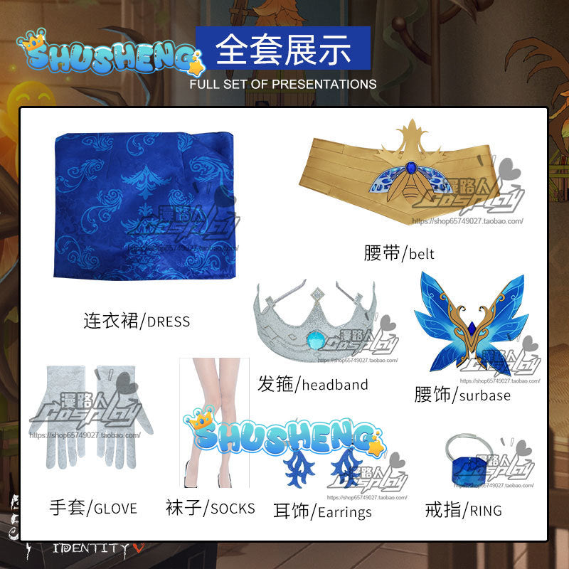 IdentityV Game Emily Dyer Doctor Firefly Blue Evening Dress New Arrival Cosplay Costume Women Hot Sale Party Suit High Quality