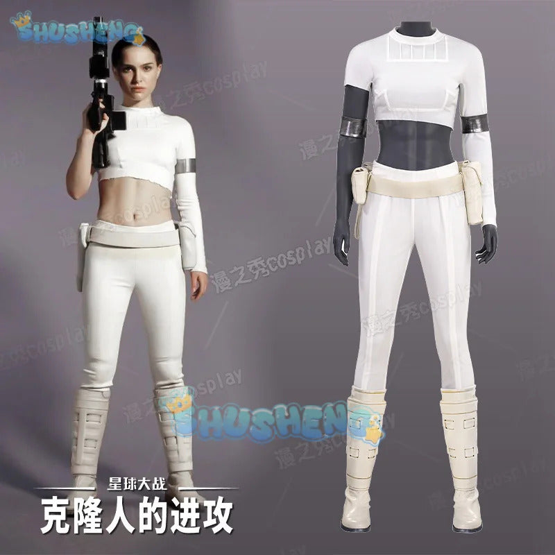 Movie Episode II - Attack of the Clones Padmé Amidala Cosplay Costume Uniform Halloween Carnival Party Christmas Play Role