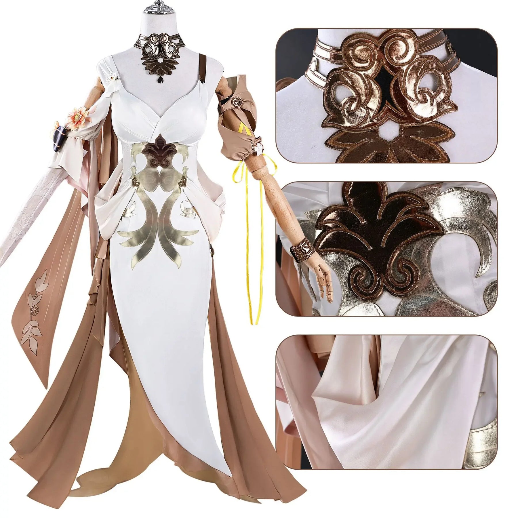 Honkai Star Rail Aglaea Cosplay Costume Dress Headwear Rings Amphoreus The Goldweaver Halloween Party Women Props Carnival