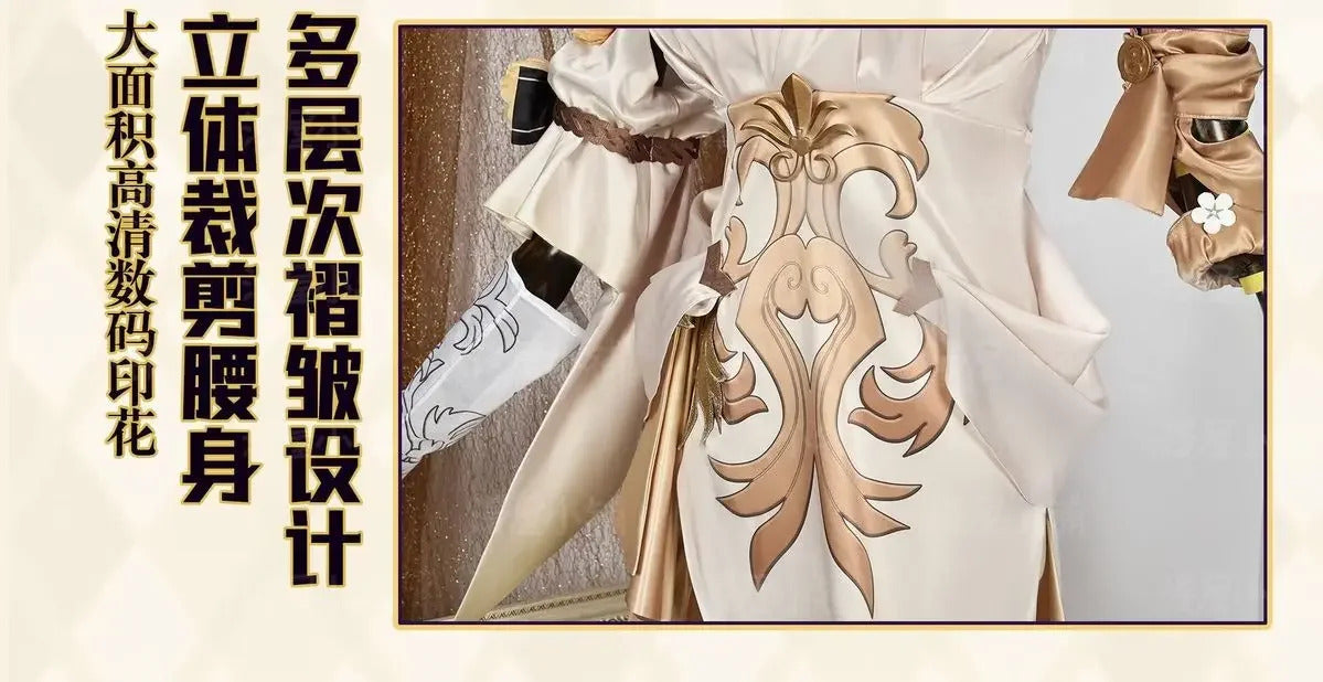 Honkai Star Rail Aglaea Cosplay Costume Wig Dress Headwear Amphoreus The Goldweaver Carnival Halloween Party Women Props