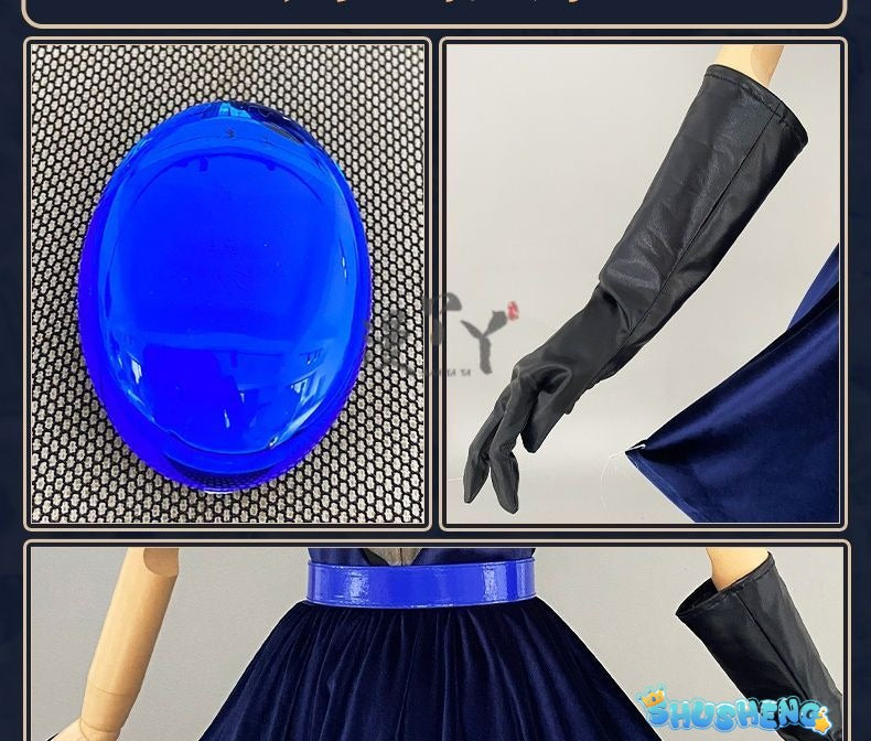 Anime Alien Stage Cosplay Mizi Cosplay Costume Wig Halloween Anime Clothes Game Outfits Stage Black Gorgeous Dress Women