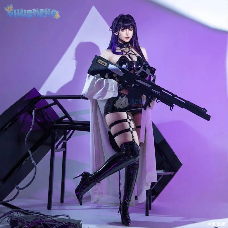 NIKKE:The Goddess of Victory Mihara Cosplay Costume Halloween Carnival Tie up black sexy jumpsuit accessories props uniform set