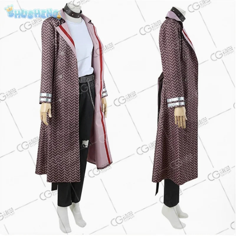 Paradox Live Shion Kaida Cosplay smokin dog Costume T-shirt jacket belt necklace pants set Halloween men women fashion uniform