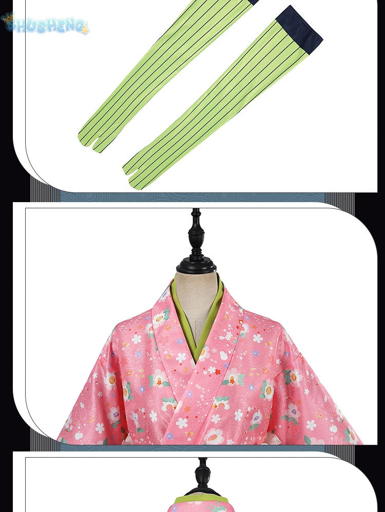 Anime Demon Slayer Kochou Kanae Tokitou Muichirou Kanroji Mitsuri Cosplay Costume Halloween Carnival man Woman Full Set uniform