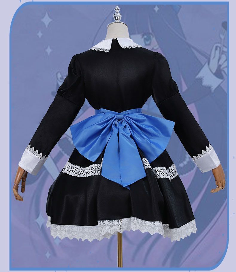 Stocking Anarchy Cosplay Panty & Stocking Black Dress Uniform Long Blue Halloween Party Outfits for Women