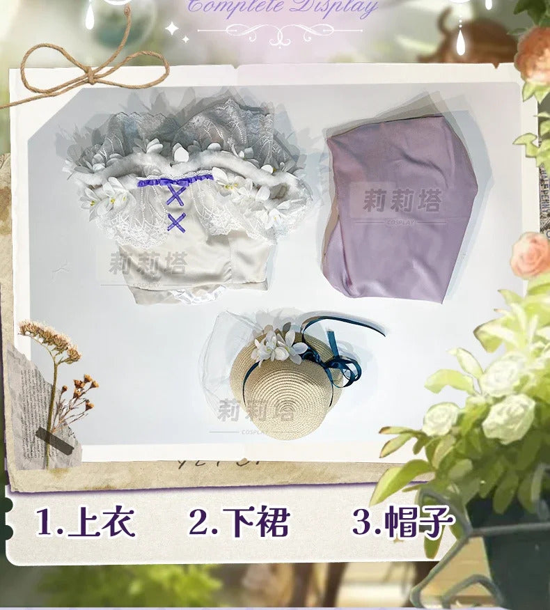In stock Game Identity Ⅴ Vera Nair cospaly Perfumer Costume Sweet Lolita Princess Dress Hat Set Party Christmas Girl Uniform