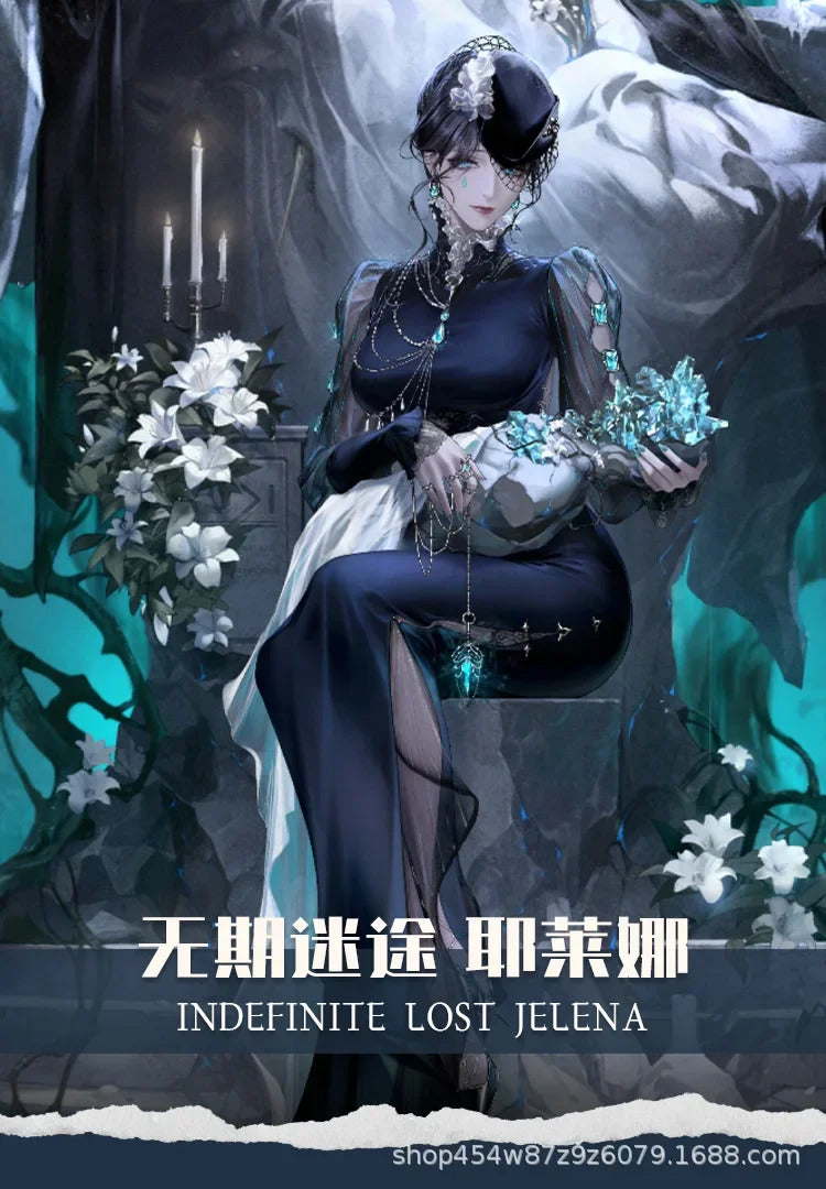 Shusheng-R Game Path to Nowhere MBCC-S-016 Cosplay Jelena Costume Halloween Party Sexy Black Long Dress Accessories Props Women's Uniform