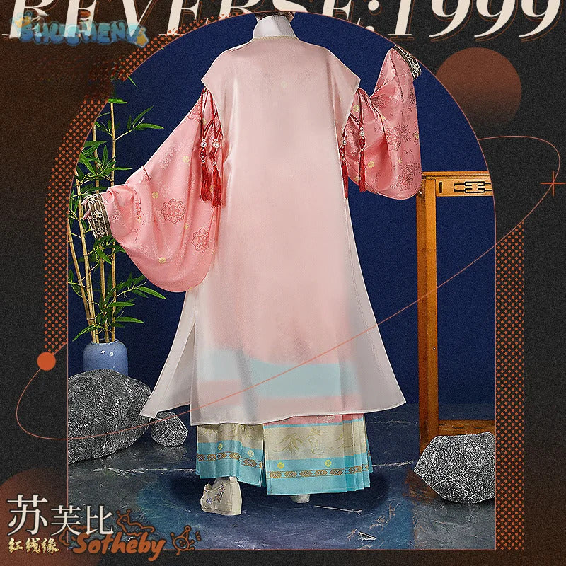 Shusheng-R Game Reverse:1999 Cosplay Sotheby Red line edge Costume Halloween party Chinese style Hanfu accessories props wig Woman Man set