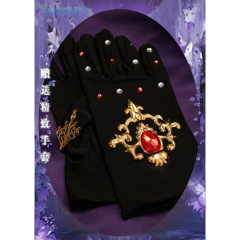 Game Twisted Wonderland Cosplay Vil Schoenheit Costume Tail necklace gloves purple gorgeous sexy dress Halloween uniform XS-XXXL