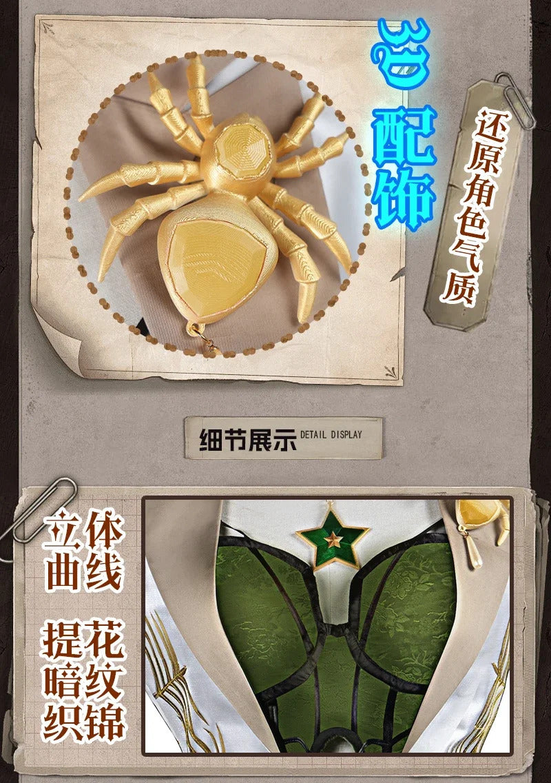 Identity V Demi Bourbon Barmaid Proofreader Skin Game Suit Vintage Fashion Cosplay Costume Halloween Party Outfit