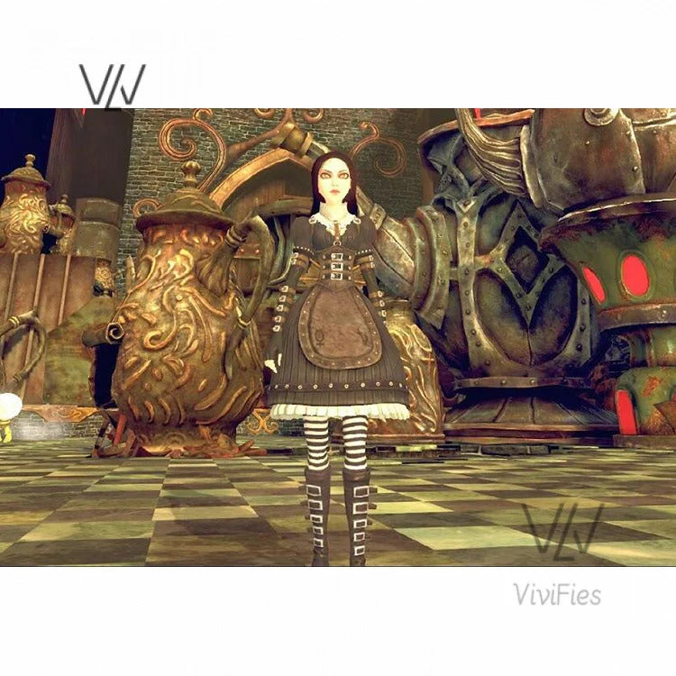 Game Alice: Madness Returns Cosplay Costume Alice Maid Dress Uniform Adult Women Halloween Carnival Party Clothes