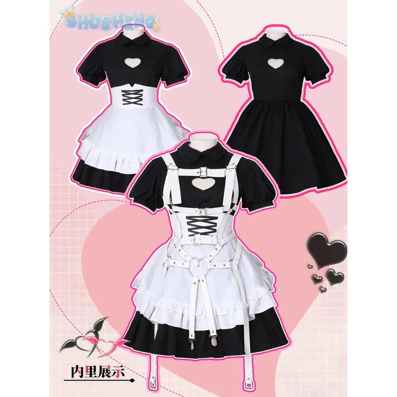 Yumber vtuber makaino ririmu cosplay costumes women cute party suit pink coat dress Halloween carnival uniform custom made