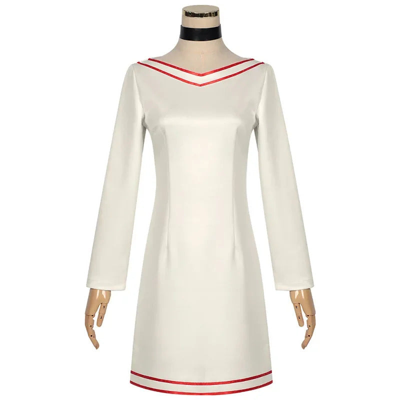 Anime dandadan Momo Ayase cosplay red costume coat dress socking earrings Hallowmas carnival play role clothes clothing