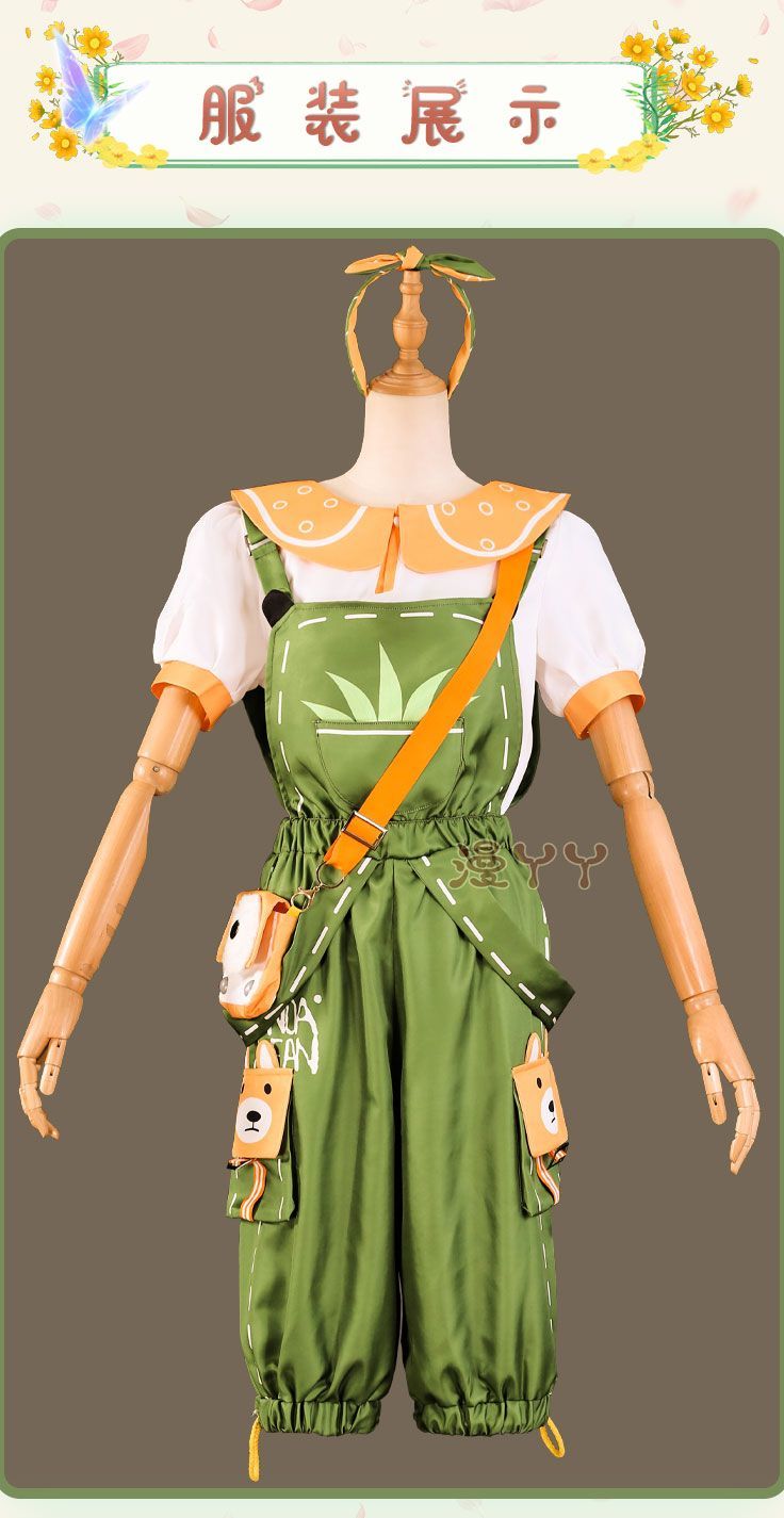 Game Identity V Cosplay Anime Panda Friend Little Girl Alice Derose Cosplay Costume Doll Green Rompers Uniform Accessories