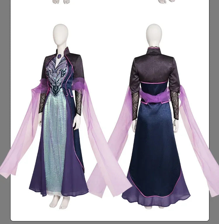 Movie Agatha Harkness Cosplay Agatha Cos All Along Costume New Elegant Dress Coat Shawl Accessories Set Christmas Party Full Set