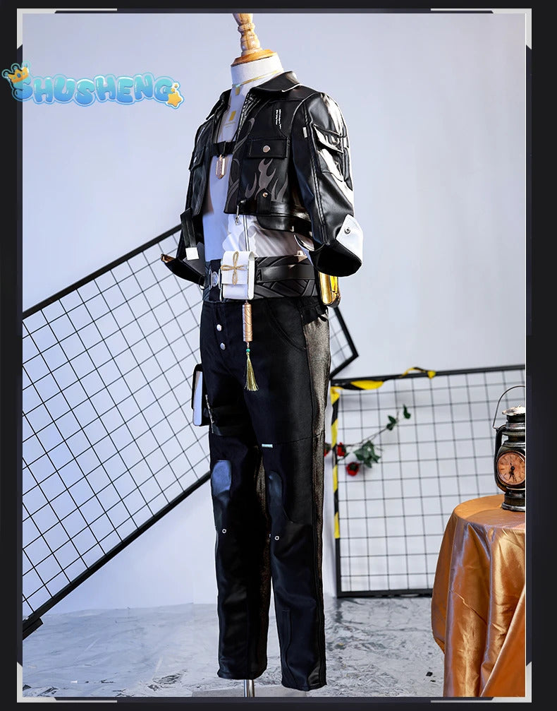 Wuthering Waves Rover Cosplay Costume Wig Male Uniform Main Character Resonator Necklace Halloween Party Women Men Props
