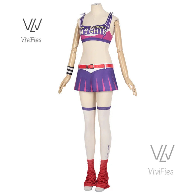 Game Lollipop Chainsaw Juliet Starling Cosplay Costume Women Tops Skirt Accessories Full Set Female Role Play Uniform Halloween