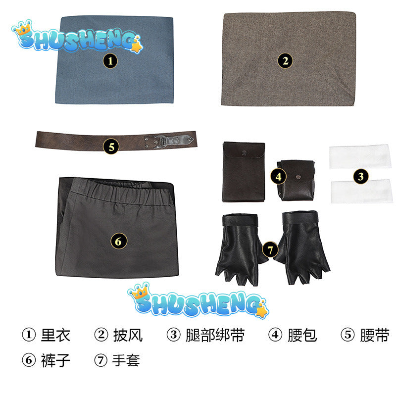 Obi-Wan Kenobi Men's Jedi Master Cosplay Costume Robe Cloak Full Set Battle Suit Disguise Halloween Carnival Party Suit