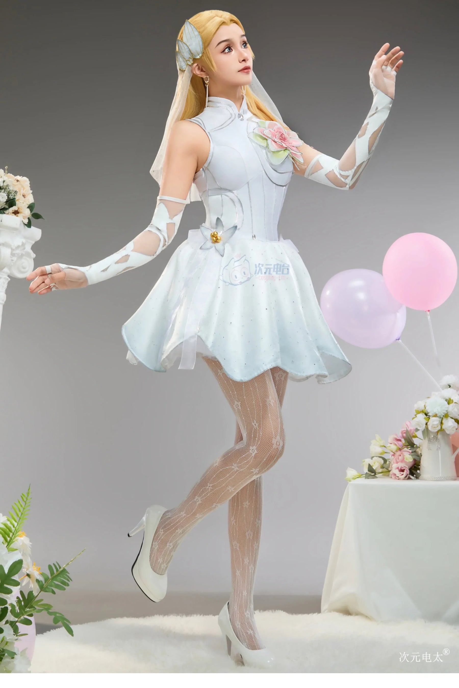 Invisible Woman Susan Storm Richards Cosplay Rivals Costume Halloween Party Women Fantasy Wedding Dress Gloves Socks Sexy Set