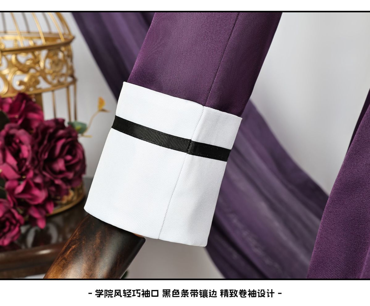 Game Diabolik Lovers Komori Yui Cosplay Costume Wig Fashion Purple Suit Uniform Dress Set for Women Halloween Party Role Play