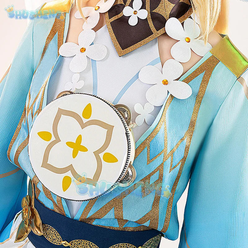 Genshin Impact Lumine Cosplay Costume The Knight of Flowers Uniform Halloween Carnival Party Christmas Play Role Clothing