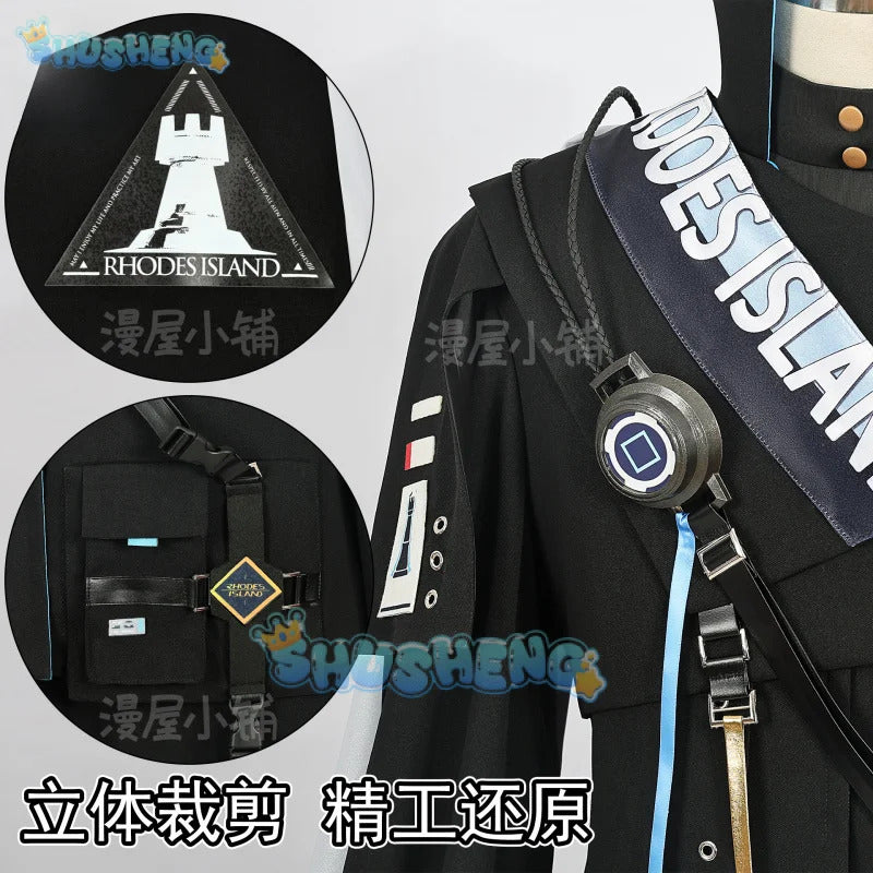 Arknights Aefanyl Logos Cosplay Costume Uniform Earrings Ears Rhodes Island Elite Operator Halloween Party Women Men