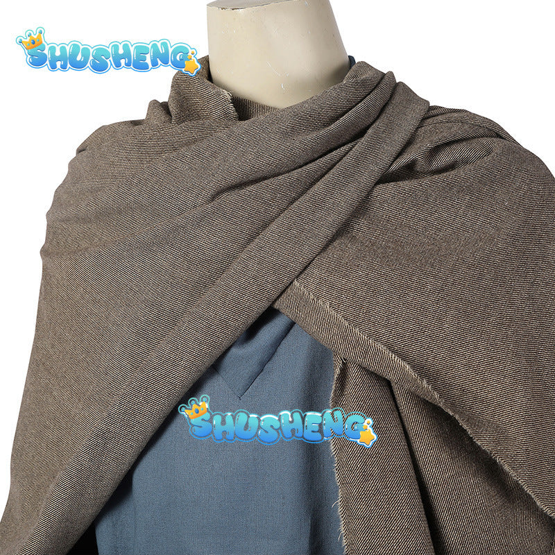 Obi-Wan Kenobi Men's Jedi Master Cosplay Costume Robe Cloak Full Set Battle Suit Disguise Halloween Carnival Party Suit