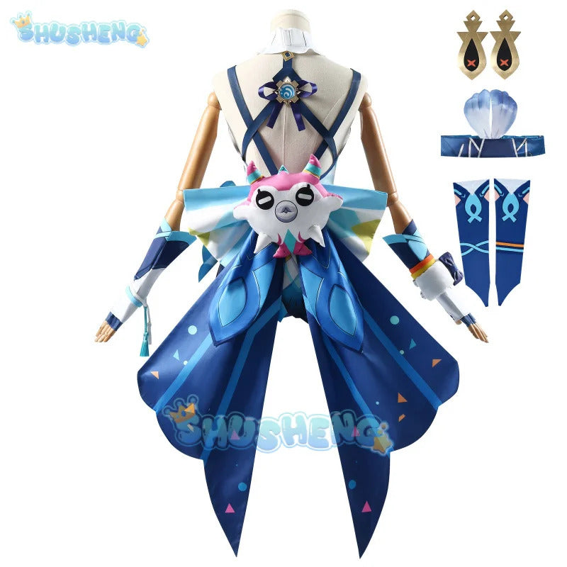 Shusheng Genshin Impact Mualani Cosplay Costume Uniform Headwear Doll Meztli Springs Natlan Halloween Party Women Girls Props