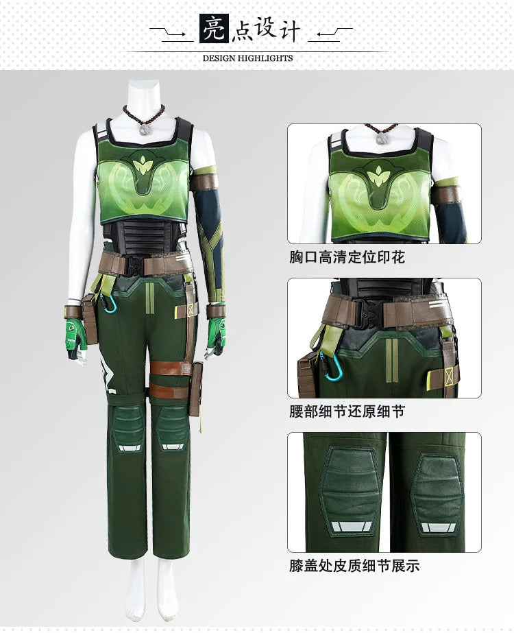Shusheng Valorant Skye Cosplay Uniform Hallowen Carnival Play Role Clothes Clothing New Full Set for Women Men