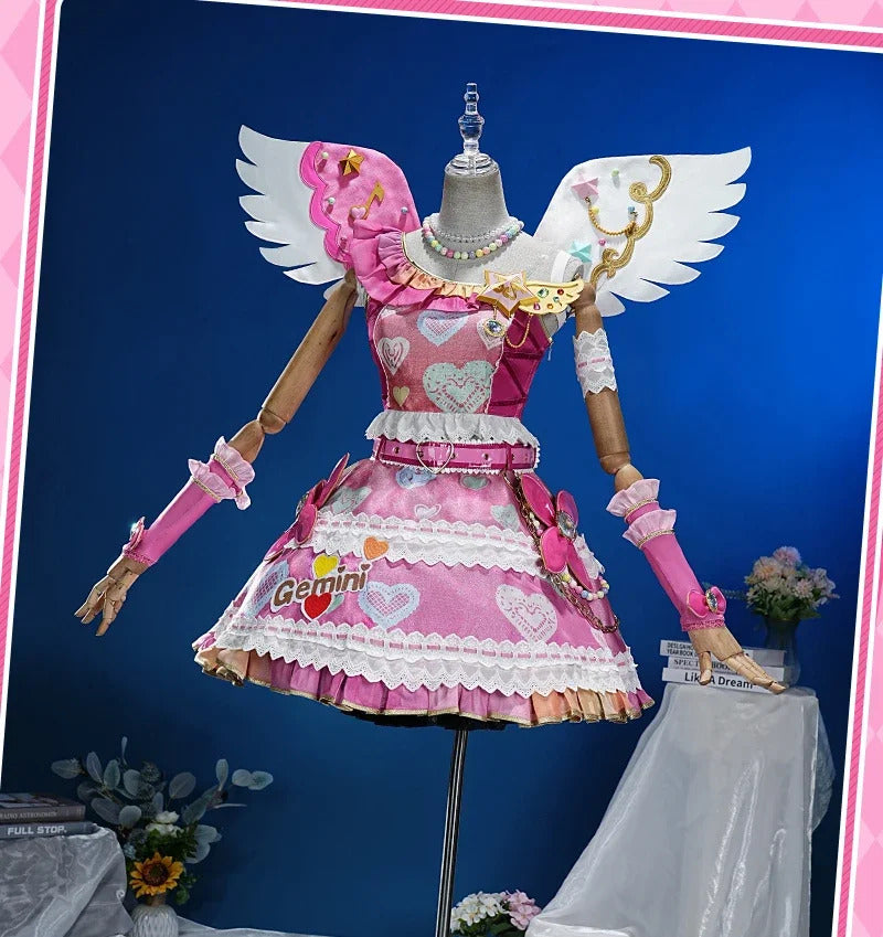 Anime Aikatsu !Otoshiro Noeru Hoshimiya Ichigo Cosplay constellation Costume Girl Sweet Lolita Dress Wing Prop Halloween Uniform