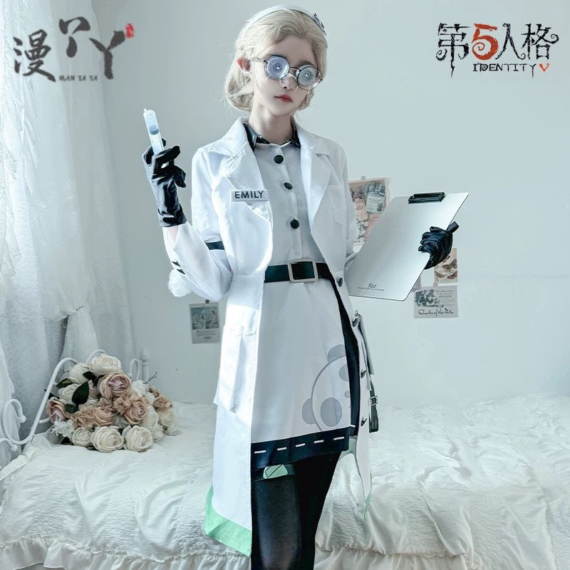 Identity V Emily Dyer Cosplay Costume For Halloween Christmas Festival Survivor Doctor Lydia Con Cloth Wig