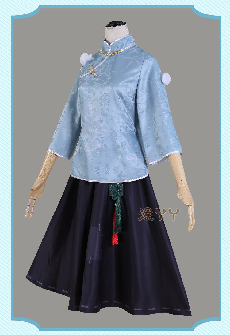 Identity V Qi Shiyi Antiquarian Game Suit Cheongsam Uniform Cosplay Costume Halloween Party Outfit Women