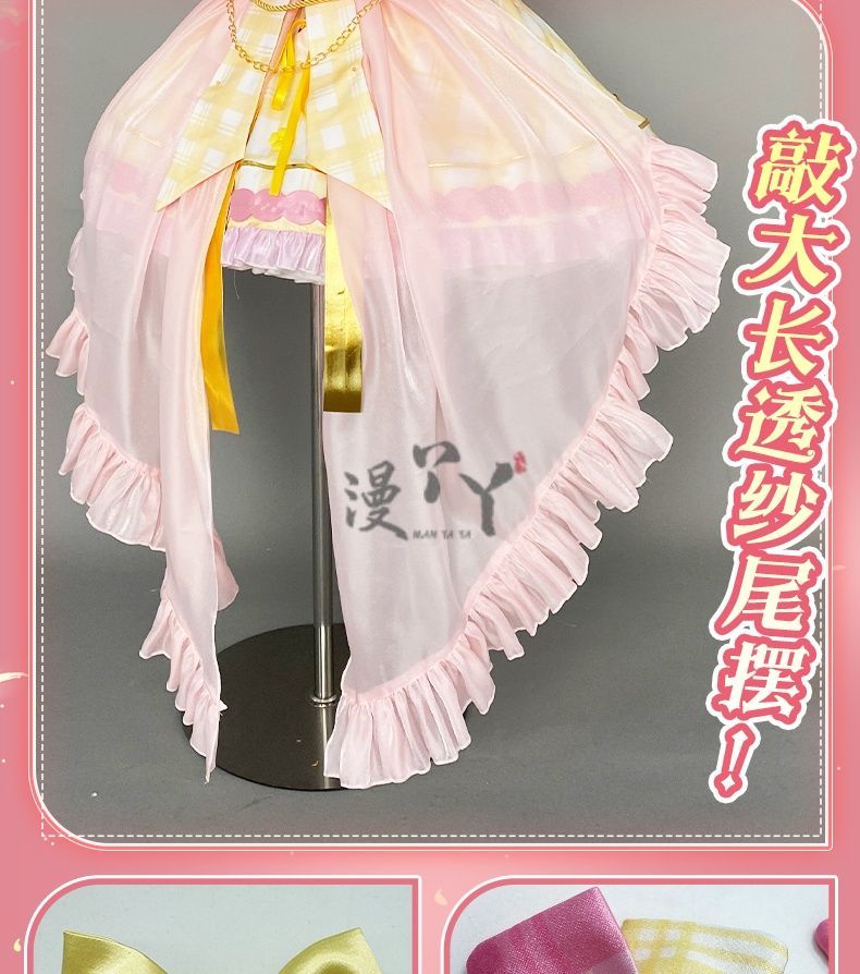 Virtual YouTuber Ace Taffy Cosplay Costume Dress Hat Bow Gloves Hairpin Shirt For Game Party Custom Made