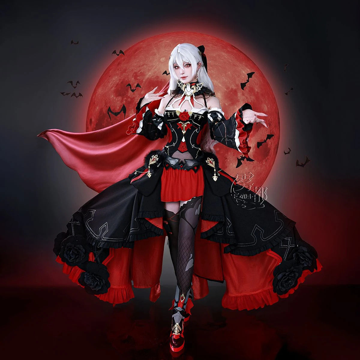 Game Honkai Impact 3 Theresa Apocalypse Cosplay Under the Moon Oath Costume Halloween Carnival Gothic Dress Sweet Lolita Uniform