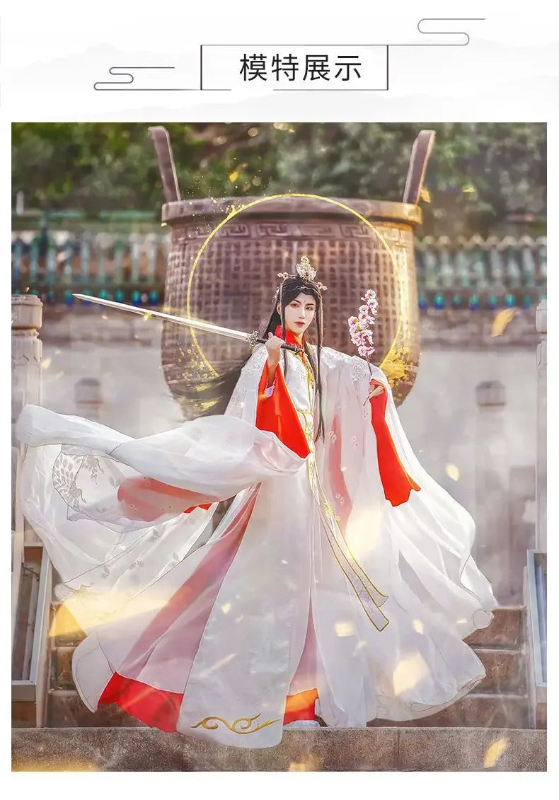 Shusheng-R Novel Heaven Official's Blessing Xie Lian Cosplay peacock Costume Halloween Carnival Chinese Style Fashion Hanfu Dress Man Set