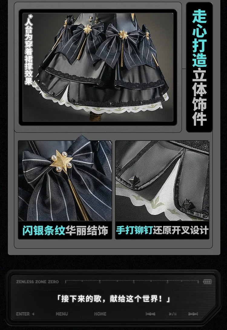 Zenless Zone Zero Astra Yao Cosplay Costume Black Dress Uniform Halloween Carnival Party Christmas Play Role Clothes Clothing