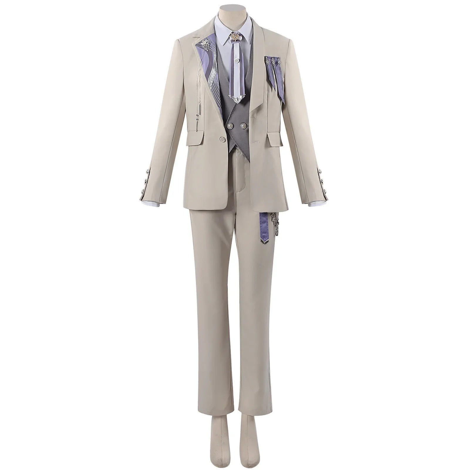 Shusheng-N Love and Deepspace Xavier Cosplay Costume Coat pants vest shirt brooch tie Halloween party fashion uniform Woman Man New set
