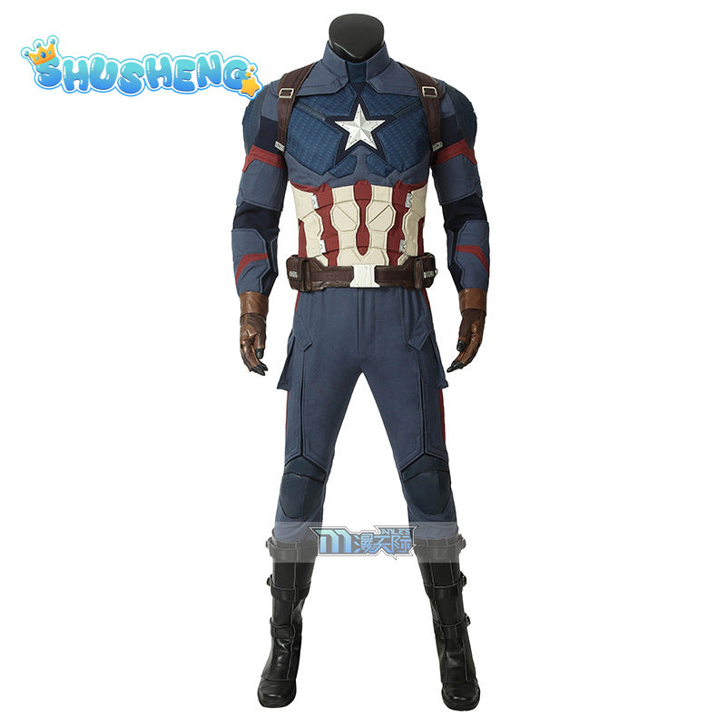 Film Avengers:Endgame Cosplay Captain America Complete set of combat clothing props jumpsuit for sale in stock