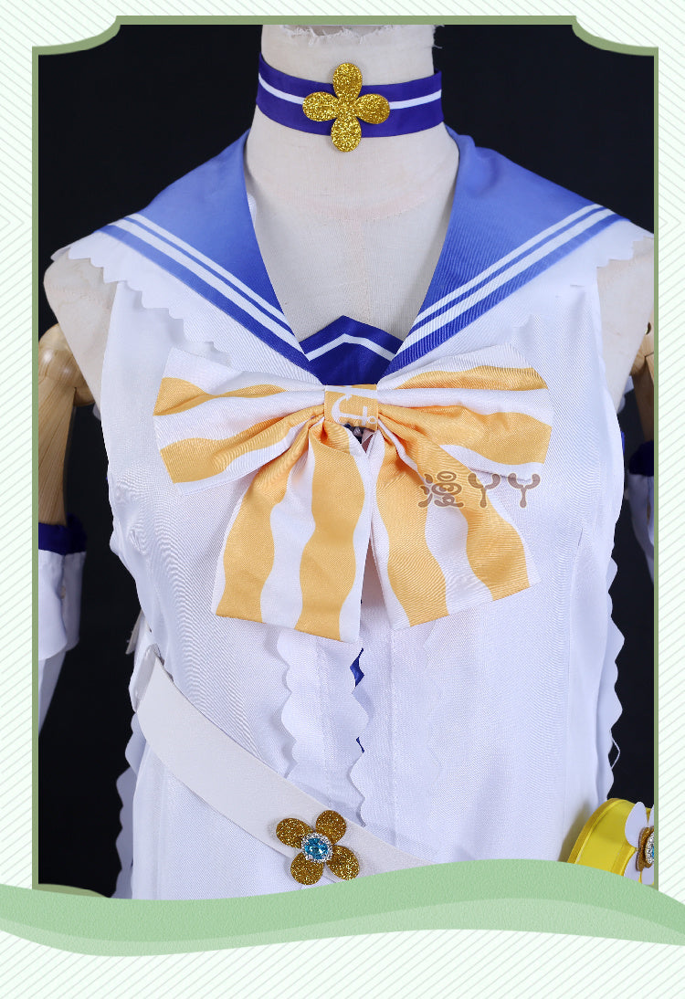 Genshin Impact Barbara Cosplay Costume Women Cute Swimsuit Coat Halloween Carnival Uniforms Full Set with Bag Hat Custom Made
