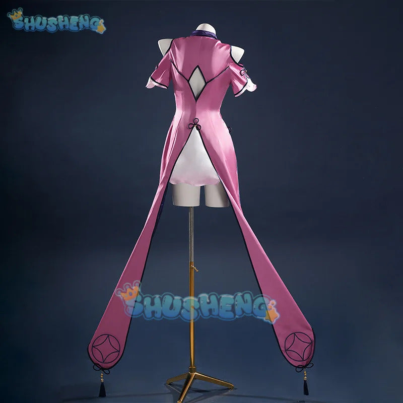 Shusheng-R Anime Date A Live Mukuro Hoshimiya Cosplay Costume Dress Spirit Form Outfit Lilac White Astral Qipao Halloween for Women Girls