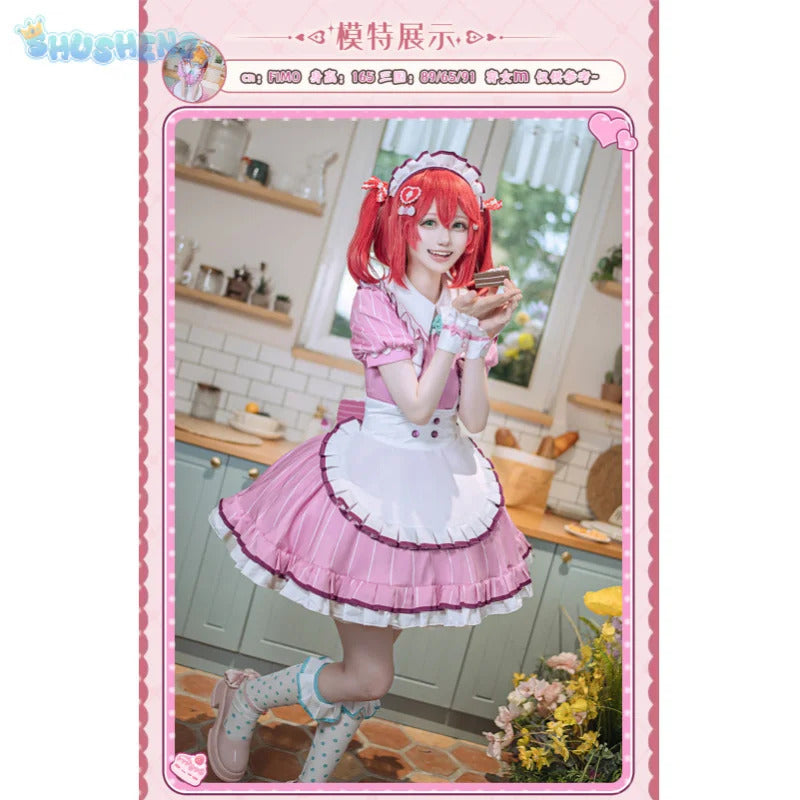 LoveLive!Superstar!!Uehara Ayumu Ruby Kurosawa Wakana Shiki Cosplay Costume Socks Apron Tie Hair Clip Wig Halloween Maid Set