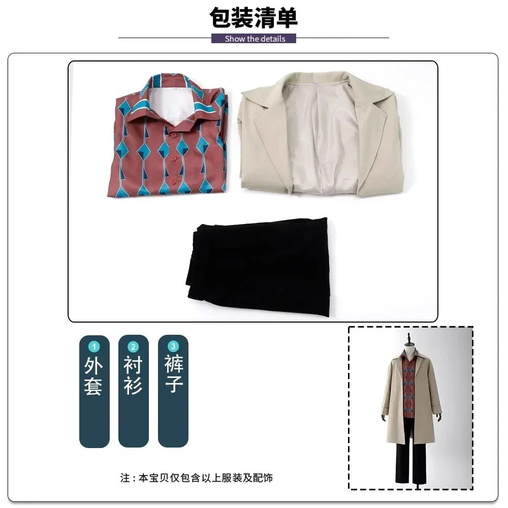 Anime Sakamoto Days Yoichi Nagumo Cosplay Costume Beige Trench Coat Shirt Assassin Taro Sakamoto Halloween Party Women Men