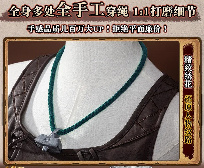 Shusheng-R Identity V Archer Cosplay Costume Brynhildr Vilulf Uniform Glasses Eye Patch Halloween Party for Women Girls Carnival Props